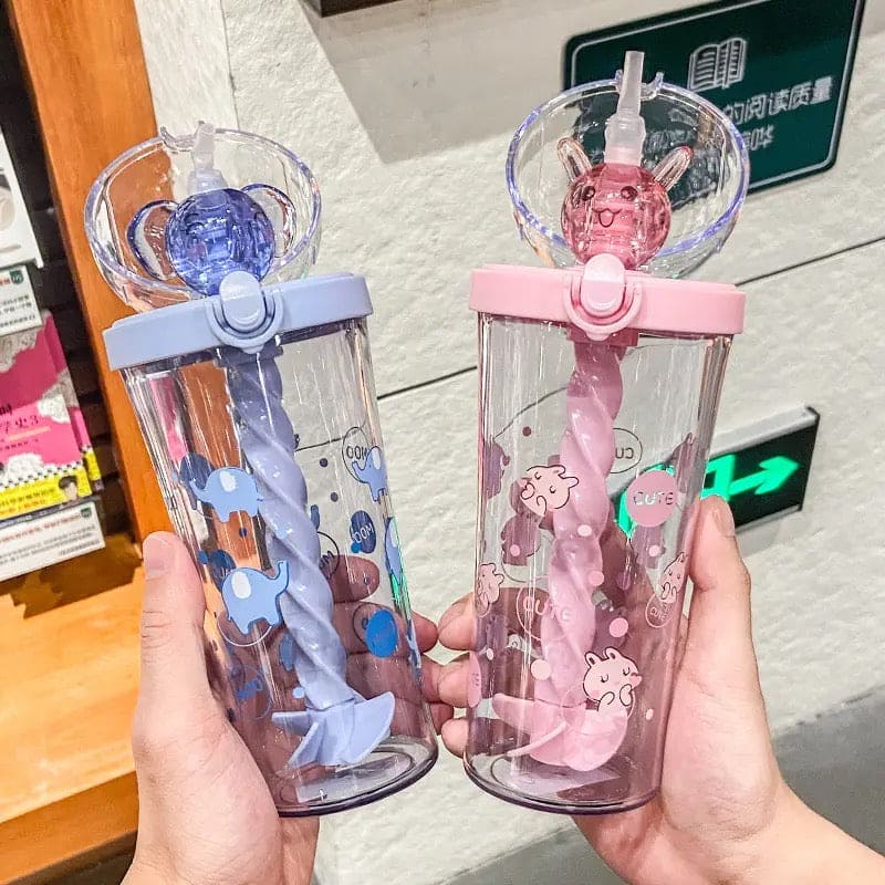 Cute Cartoon Mixing Cup, Creative Student Children Straw Cup, Plastic Straw Water Bottle, Cartoon Stirring Water Bottles, 500ml Infuser Kids Water Bottle, Portable Large Capacity Student Drink Mixing Cup Cute Cartoon Mixing Cup, Creative Student Children Straw Cup, Plastic Straw Water Bottle, Cartoon Stirring Water Bottles, 500ml Infuser Kids Water Bottle, Portable Large Capacity Student Drink Mixing Cup